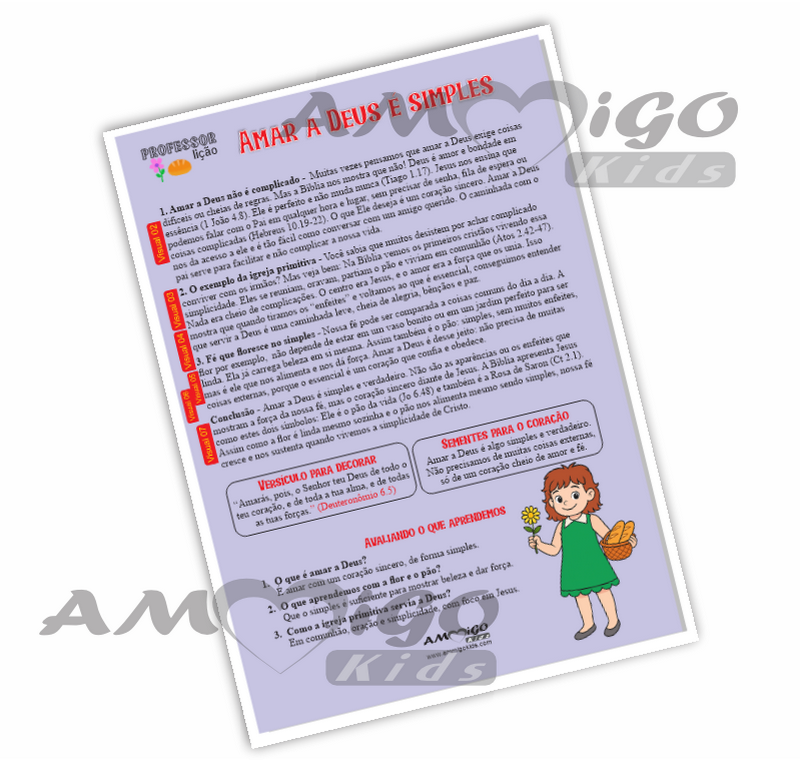 Amar a Deus é simples – Aula em PDF para o Ministério Infantil - Imagem 2